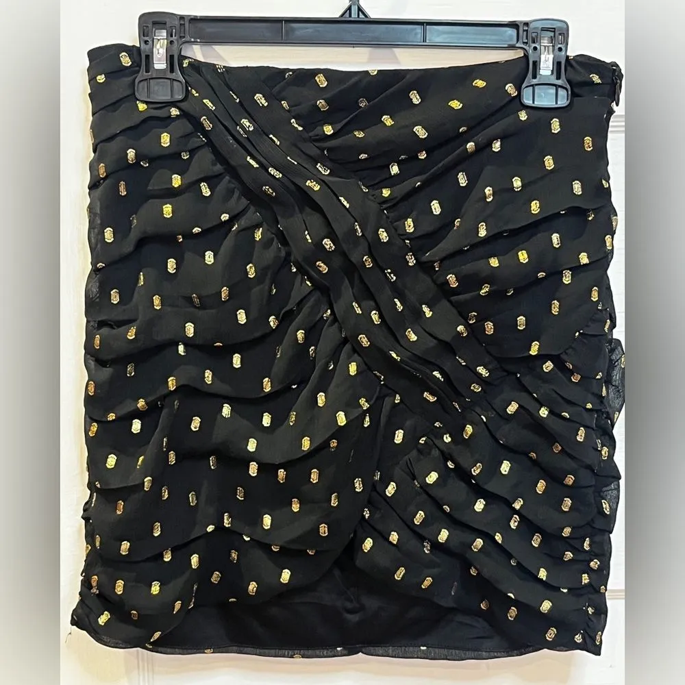 NWOT Zara Womens Polka Dor Black and Gold Skirt Size Medium - Image 3