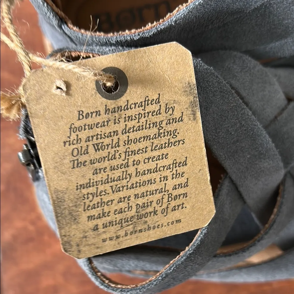 BORN IWA WOVEN Dark Grey Granite Suede SOLD OUT ONLINE Women’s Size 6 NEVER WORN Gray - Image 4