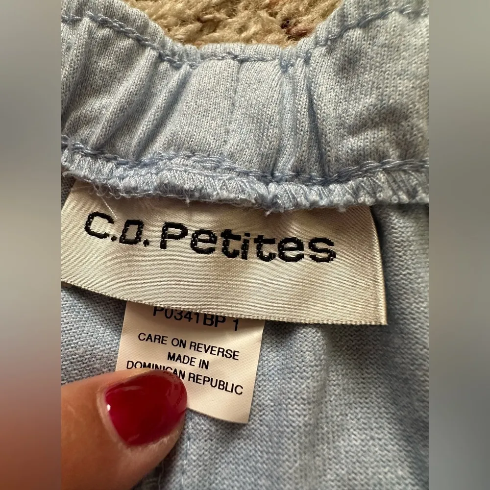 C.O. Petites Pants Size PxL Blue Pull On Stretch Cotton Blend - Image 4