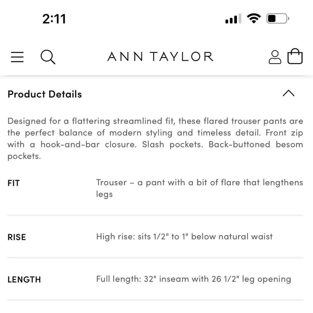 Ann Taylor Green Seam Front Flare Trousers - Image 3