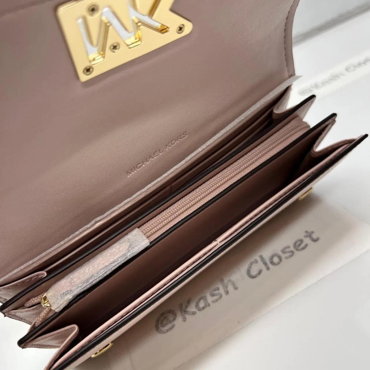 Michael Kors Powder Blush Mimi Large Flap Wallet - Image 4