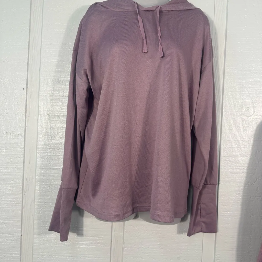 Loft Pink Pullover Hooded Long Sleeve Top 
Size XL 
EUC - Image 2