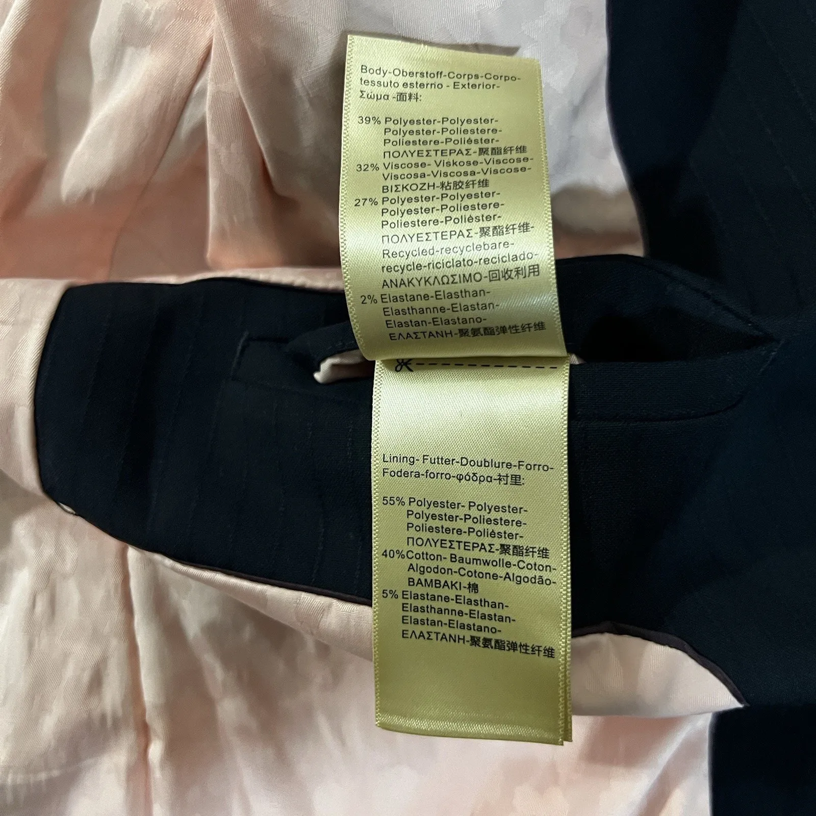 Scotch And Soda Navy Blue Women’s Blazer Size Medium Striped Collared One Button - Image 6