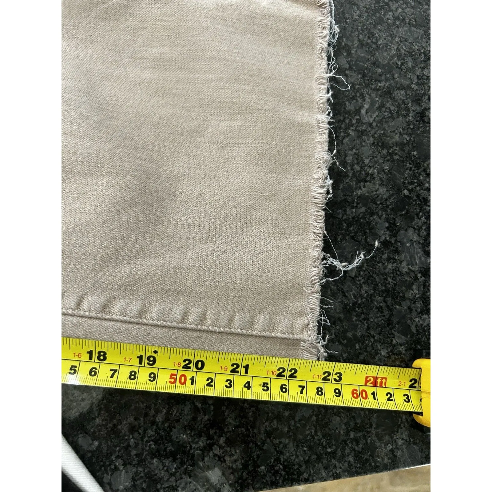 Judy Blue Wide Leg Crop Jeans Women’s  13/31 Tan Beige Garment Dyed Frayed Hem - Image 5