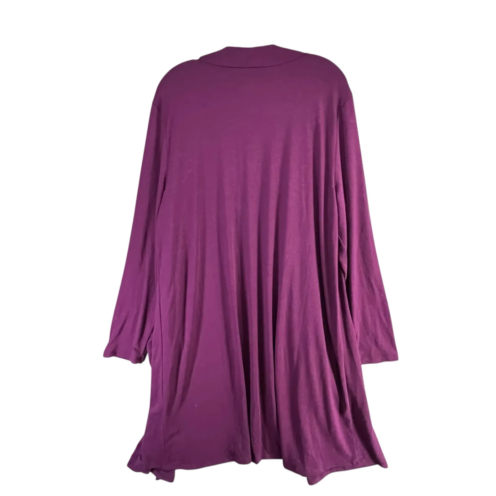 Zenana Premium Venice Duster Cardigan 2XL Purple Open Front Pockets Slouchy Soft - Image 5