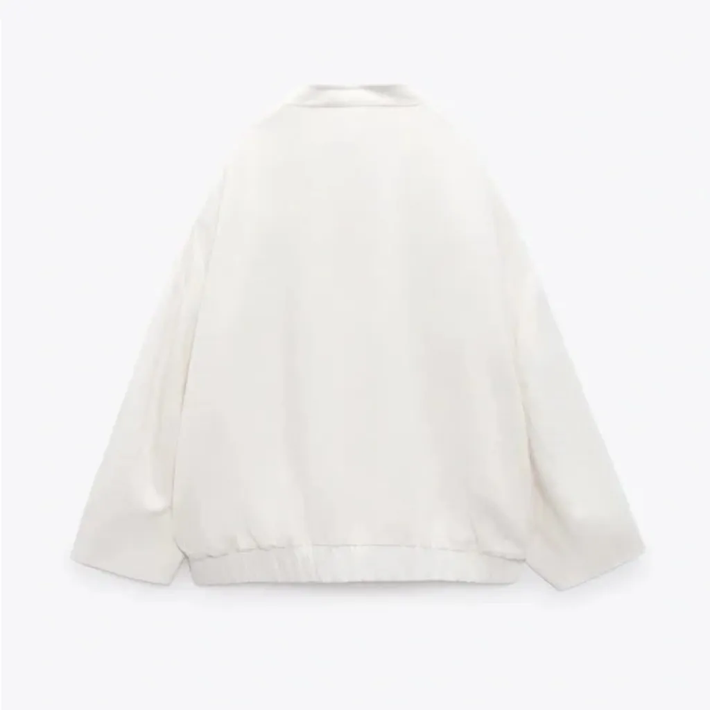 ZARA OVERSIZED LINEN BOMBER - Image 3