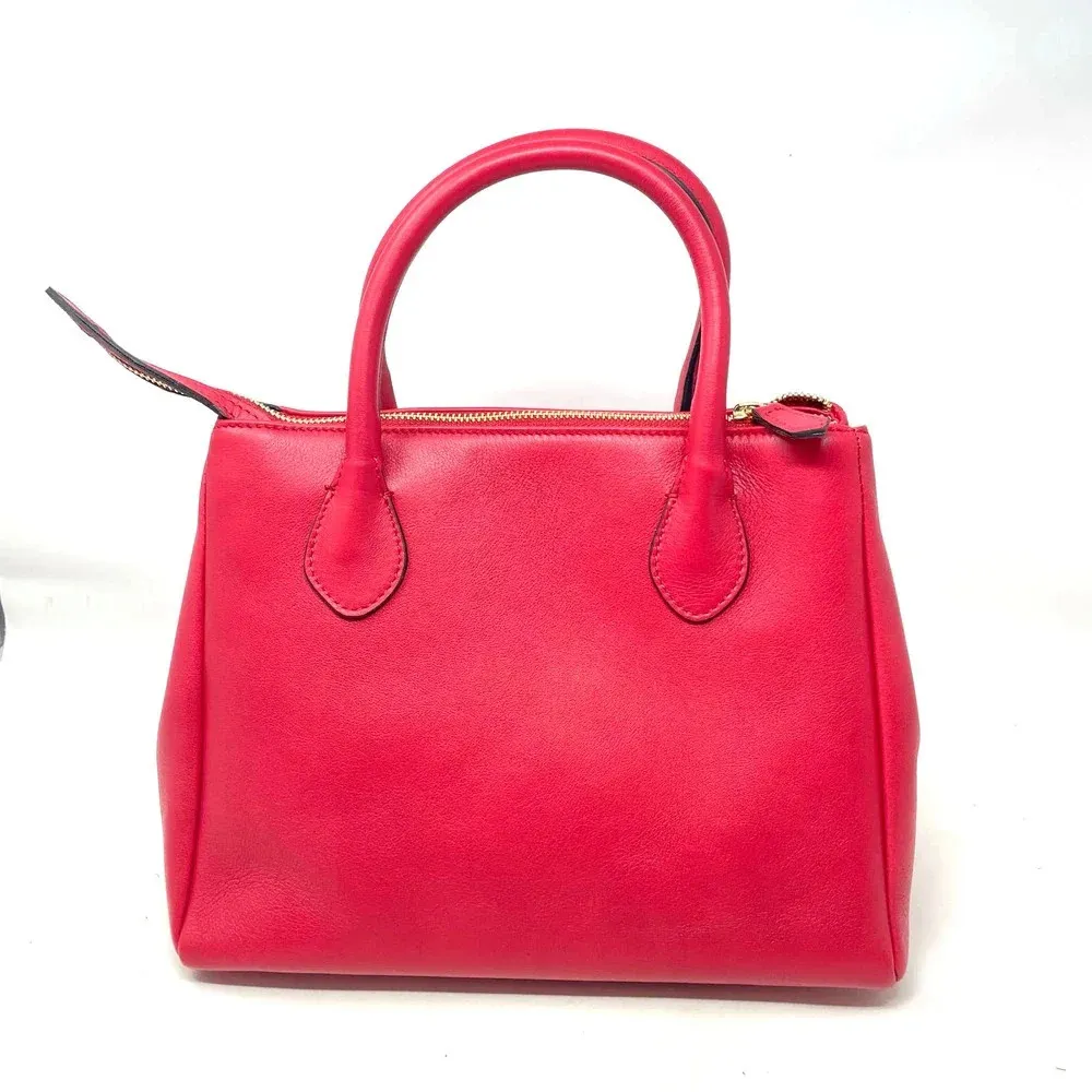 Mario Valentino Ally Leather Embossed Satchel Crossbody Bag‎ Lipstick Red - Image 5