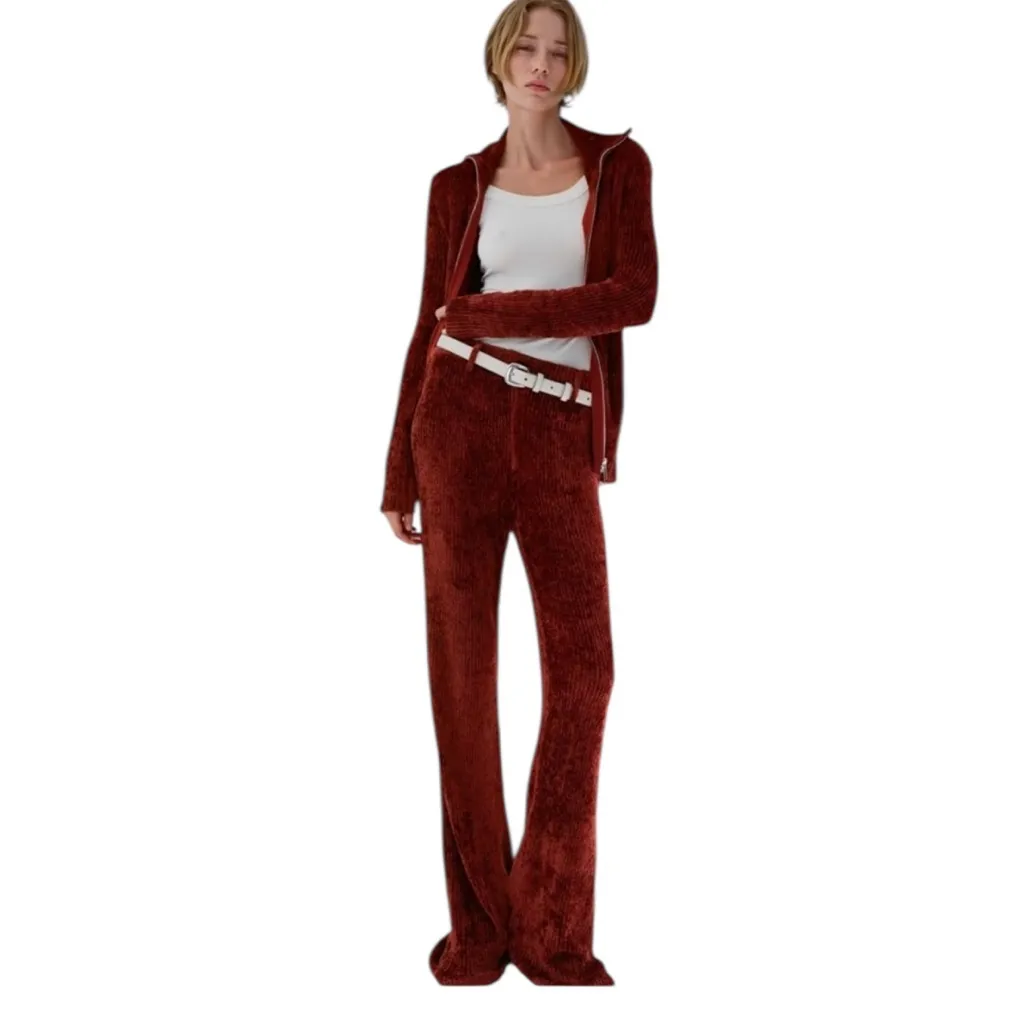 NWT Aya Muse Chenille Cyro Pant in Rust Size S Brown - Image 5