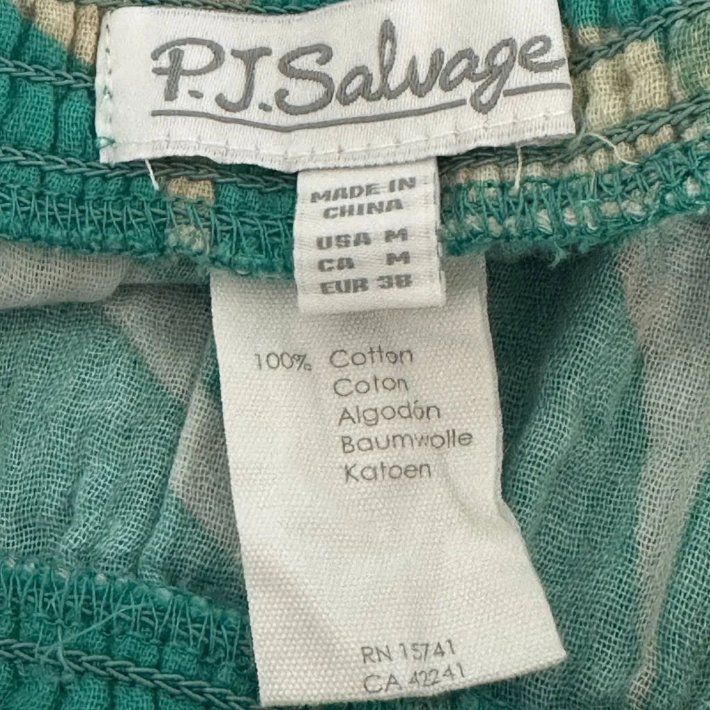 PJ Salvage Womens Loungewear Green Tropical Hawaiian Floral Print Shorts NWT - Image 6