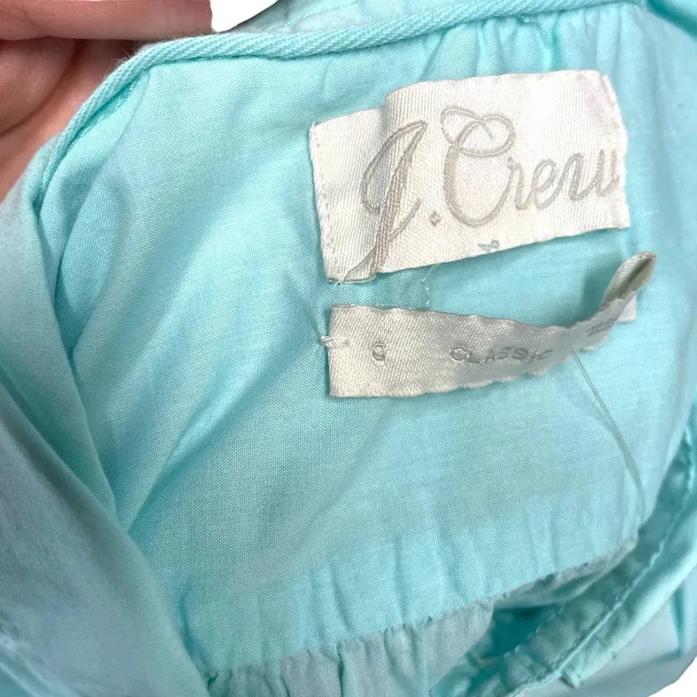 J. Crew Classic-Fit Short-Sleeve Lightweight Cotton Poplin Shirt Blue‎ Size 0 - Image 7