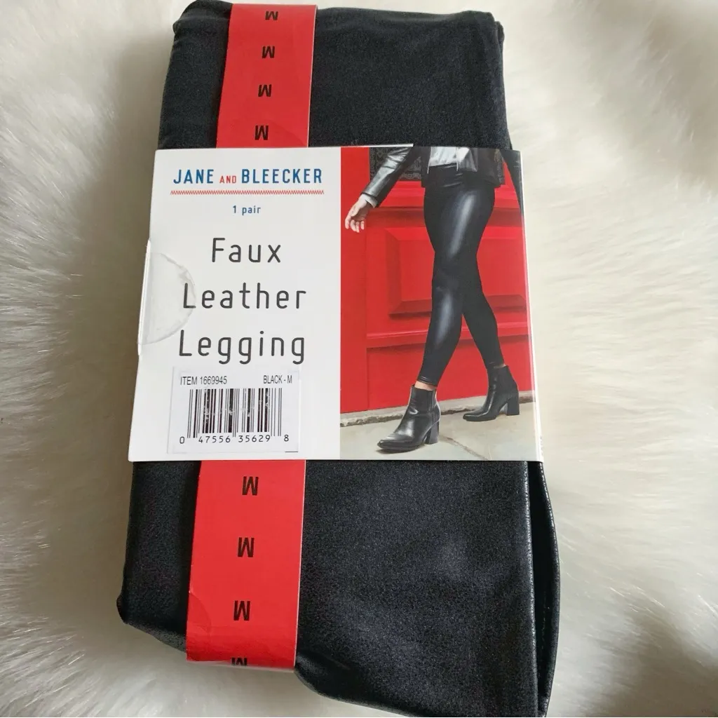Jane and Bleecker Women Faux Leather Legging High Waistband M Black Size M - Image 7
