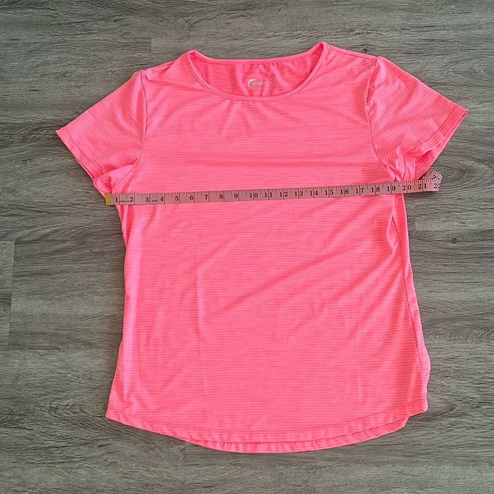 Active Short Sleeve Pink T-Shirt White Stripes Size Large - Image 3