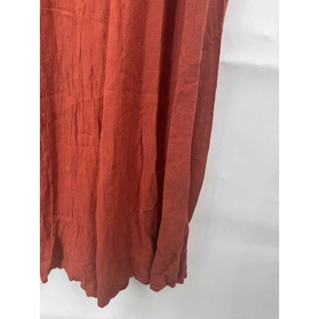 Maeve Anthropologie Desert Embroidered Wide Leg Jumpsuit Women 0 Orange Bohemian - Image 9