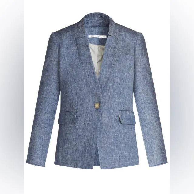 Veronica Beard Orchid Chambray Upcollar Jacket Size 4 - Image 12