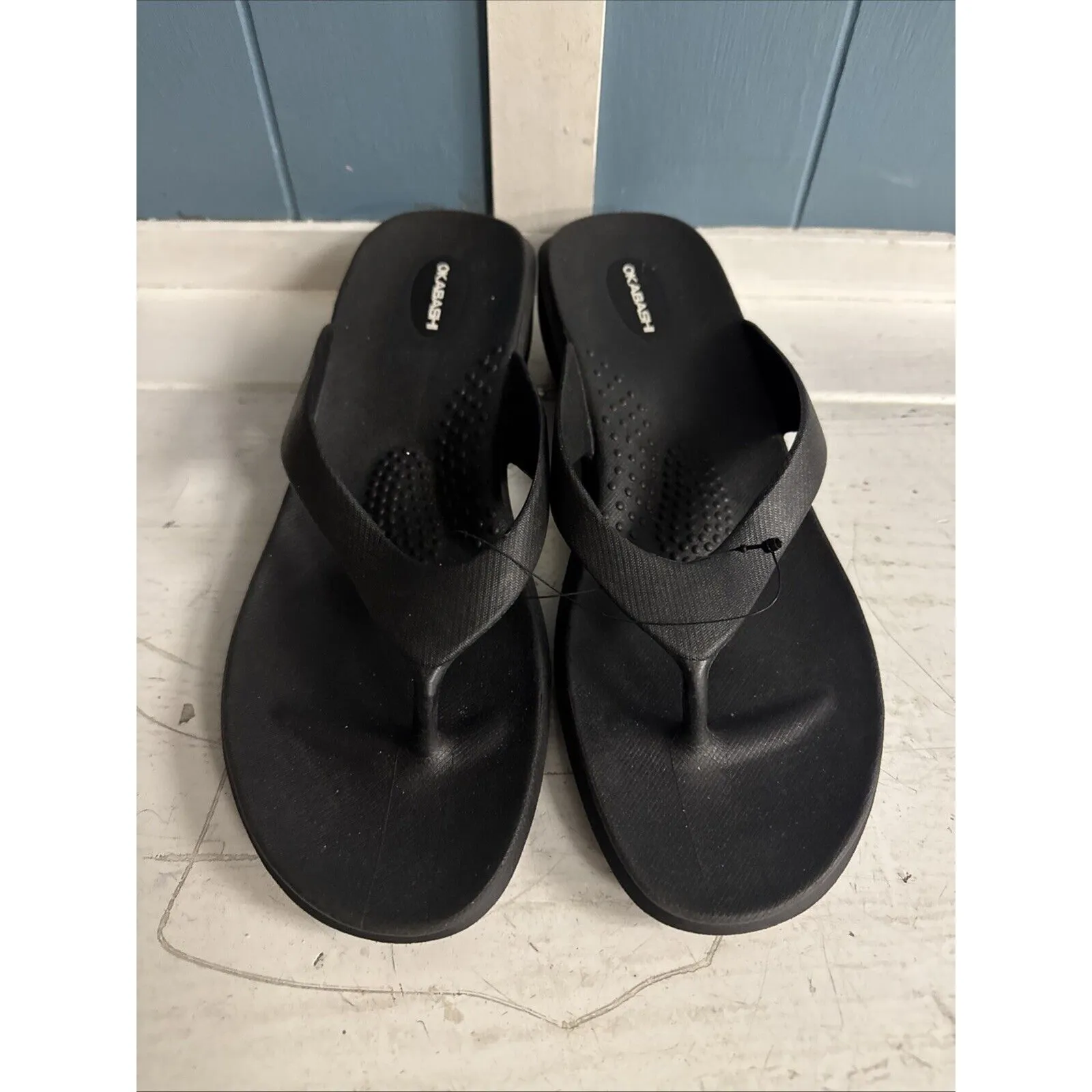 Okabashi Womens L Large Black Aspire Med Wedge Sandals Flip Flops Made in USA Size 10 - Image 4