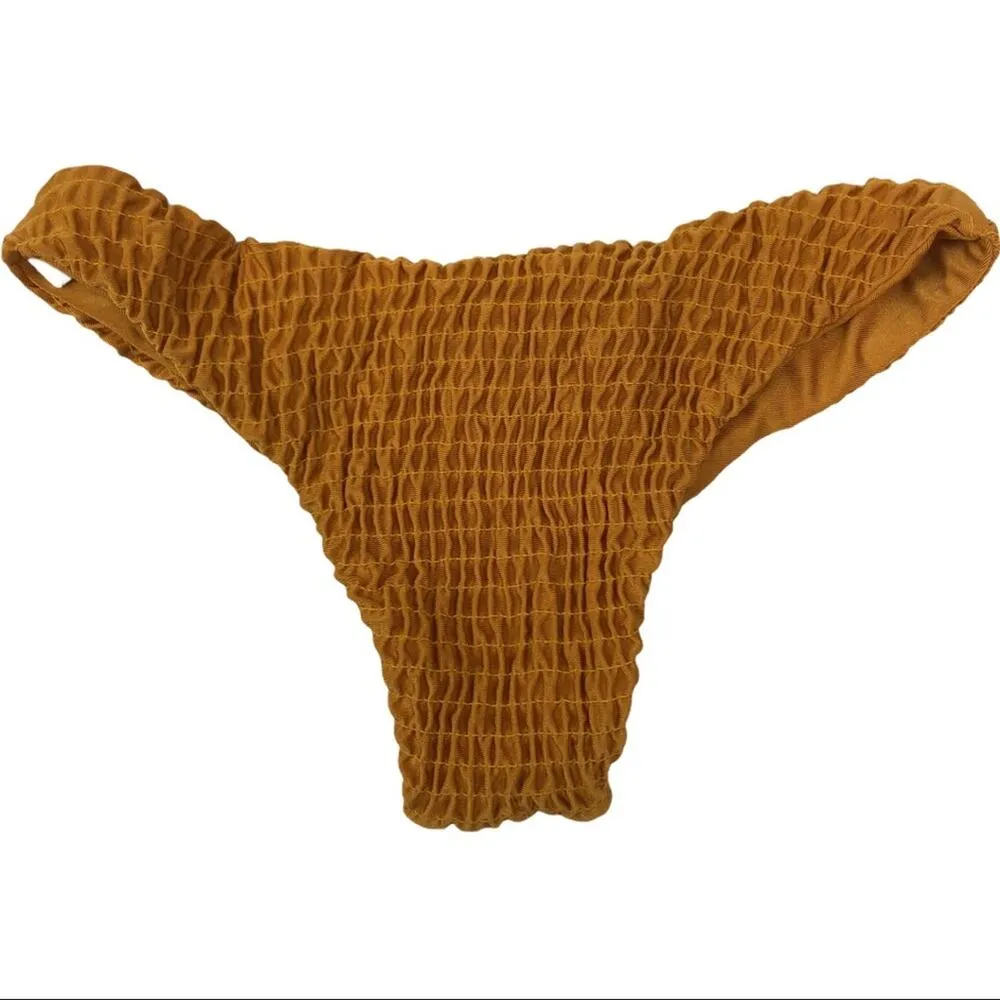 Zaful Smocked Burnt Orange Bikini Top And Bottoms Bathing Suit Set Size Small - Image 8