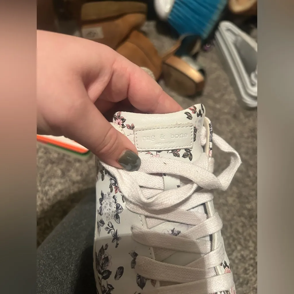 Rag & Bone Floral Leather Sneakers - Image 3