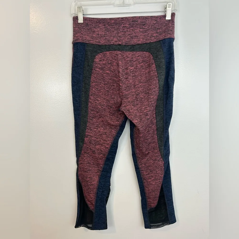 Free People /Free Movement Dylan Heathered Jersey/Mesh Cropped Leggings Size S - Image 4