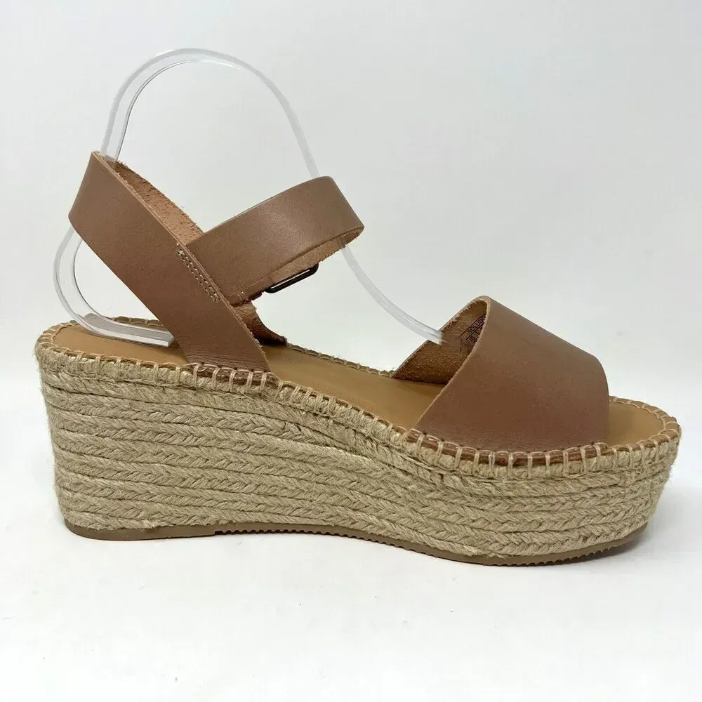 Soludos Tan Leather Slingback Platform‎ Minorca Espadrille Sandals Size 10 - Image 8