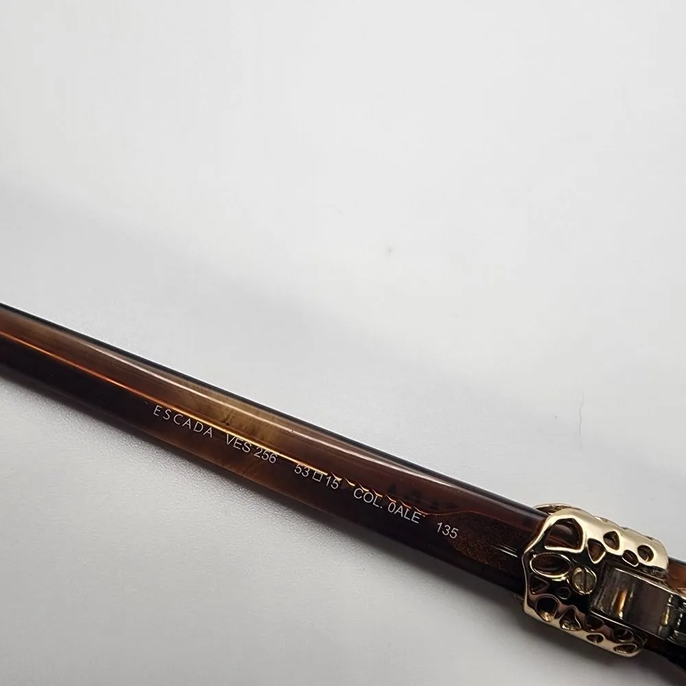 NWOT Escada Brown Prescription Glasses Frames Gold - Image 8