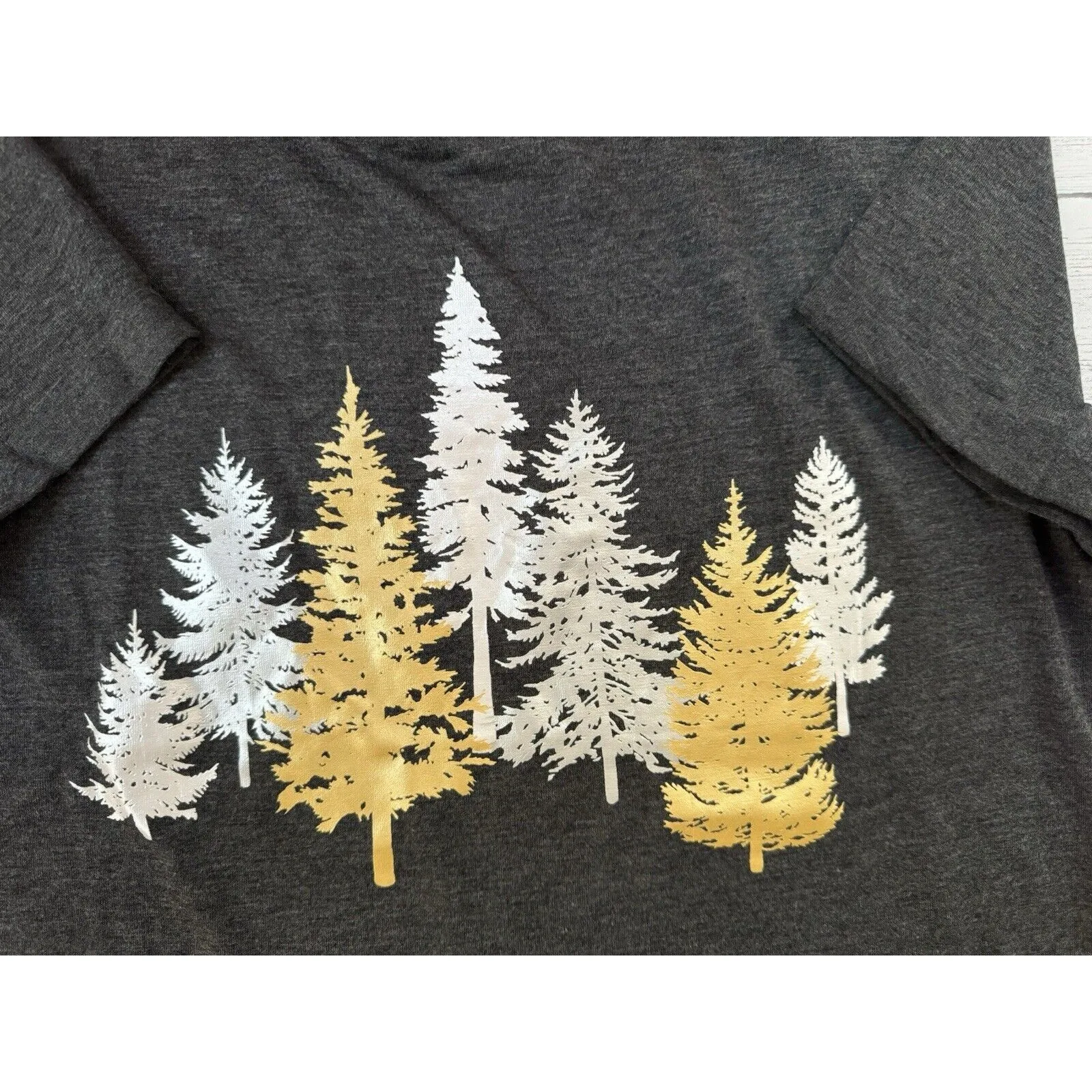 Stars Above T-Shirt Sleep Shirt XS Metallic Trees - Image 4