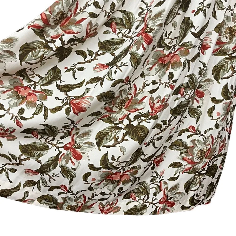 Vintage 80’s/ 90’s Handmade Skirt Set Autumn Floral Print S Green - Image 8