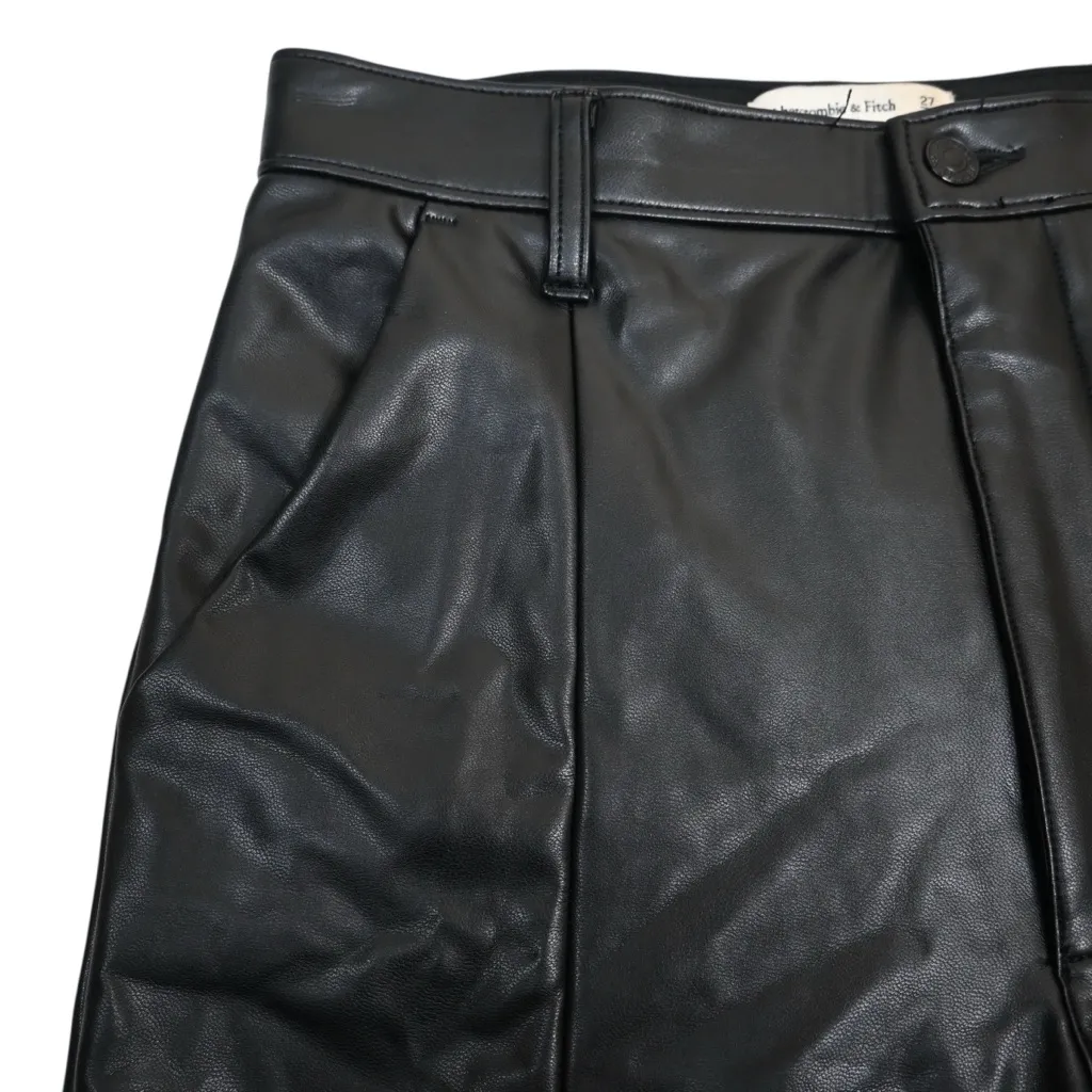 Abercrombie & Fitch Women's 27/4 The Skinny Ultra High Rise Faux Leather Pants - Image 6