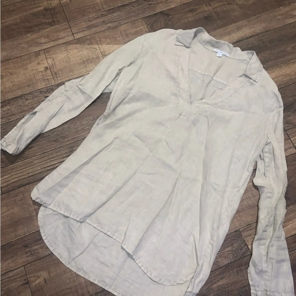 James Perse Bison Tunic Shirt boho M $210 contemporary casual fall top beige - Image 4