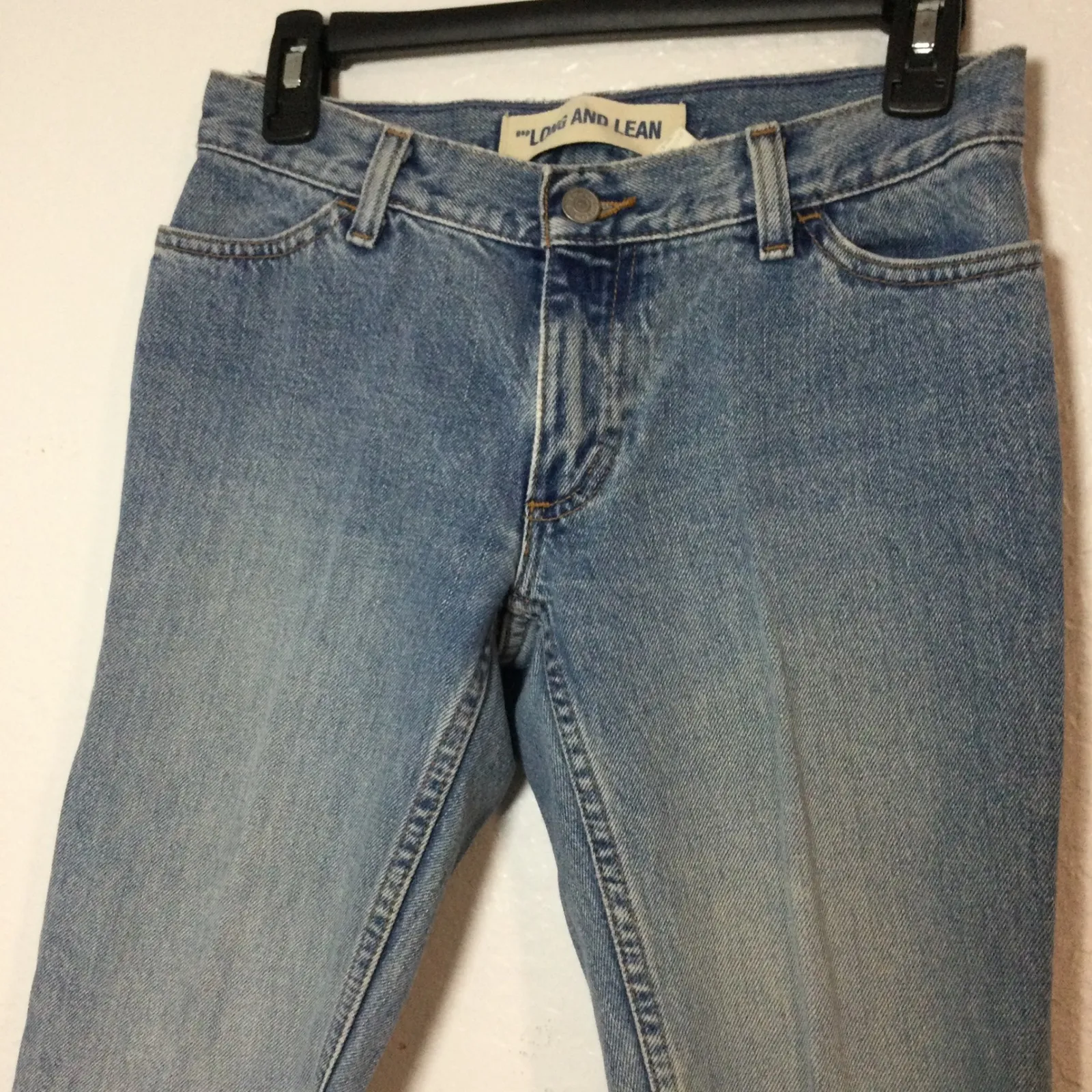 Long and Lean CapriJeans Denim Cropped Frayed Casual Everyday Blue Size 8 - Image 1
