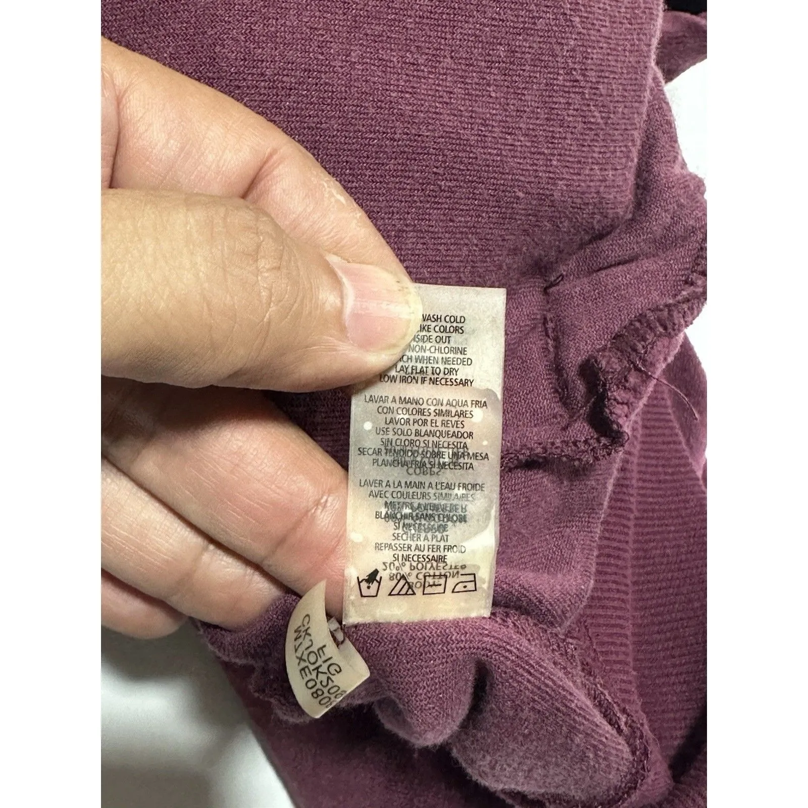 Calvin Klein Women's Purple Velour Zip-Up Hoodie Size L - Image 10