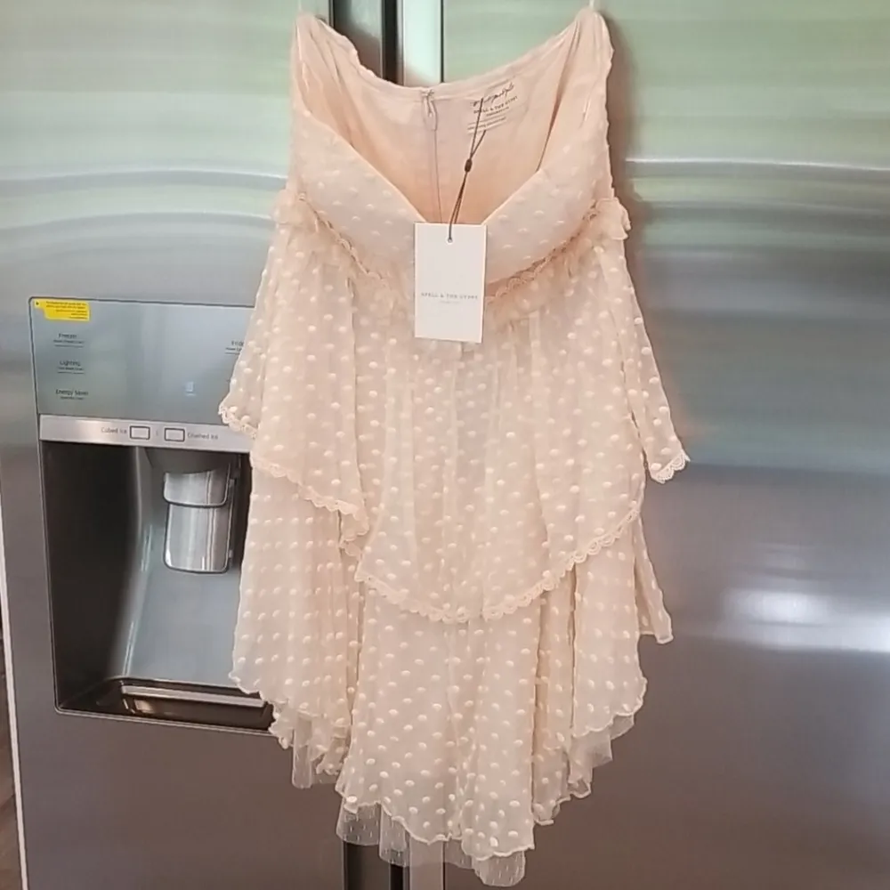 💕SPELL & THE GYPSY X FREE PEOPLE💕 Mira Bustier RaRa Dress Ivory Large L NWT White - Image 10