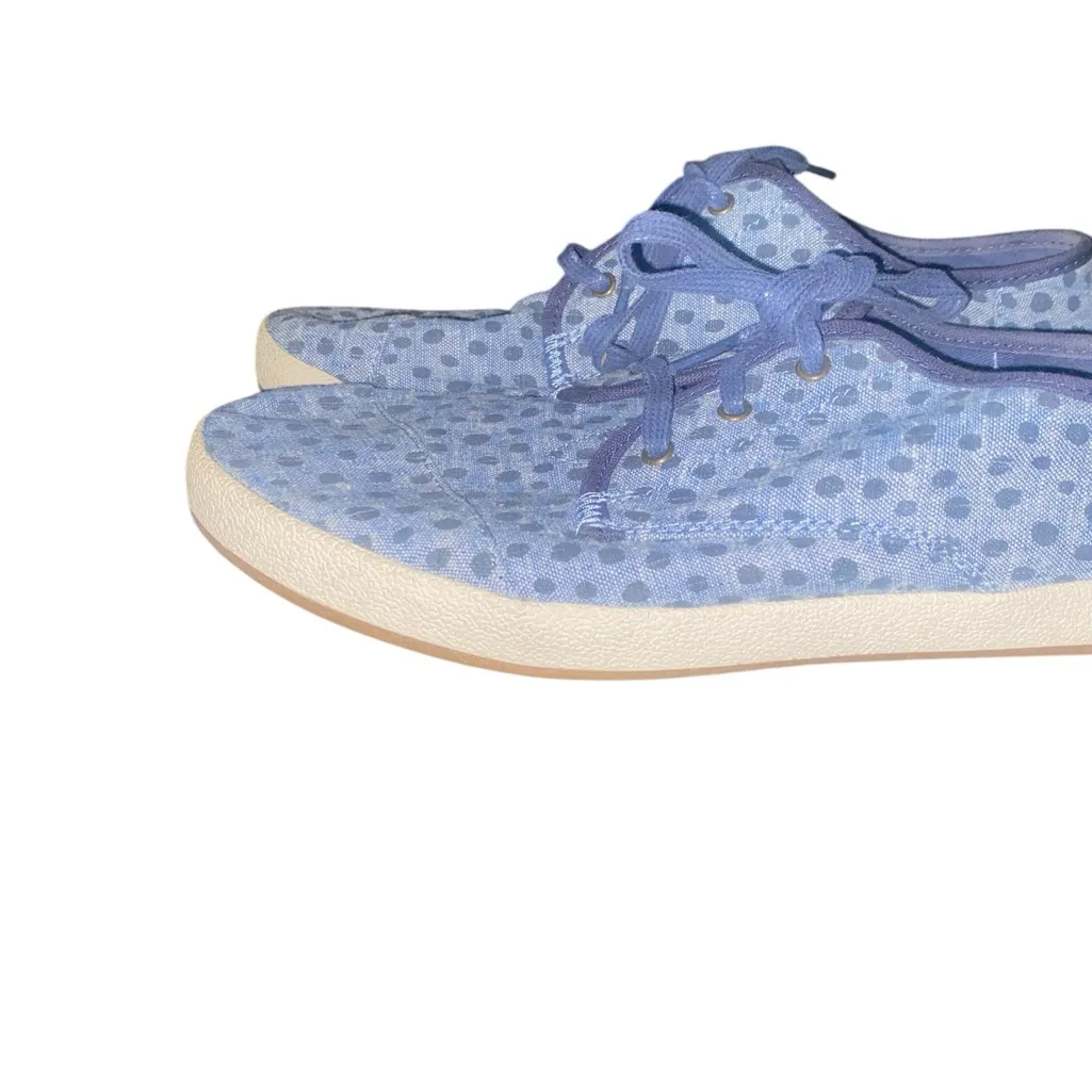 Toms Shoes Womens 8 Paseo Casual Lace Up Sneakers 10012995 Blue White Fabric - Image 2