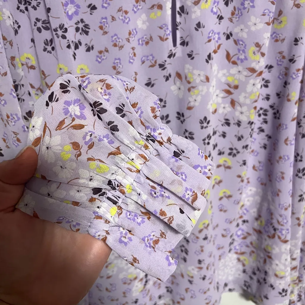 Ann Taylor Purple Floral Blouse - Image 2