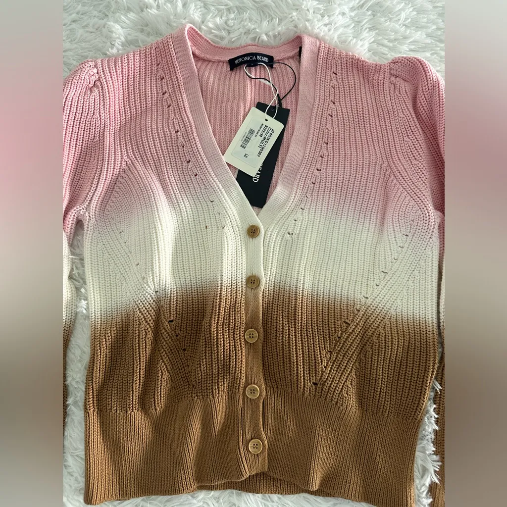 NWT Veronica Beard Ombre Parula Gradient Cotton‎ Cardigan M Medium - Image 3