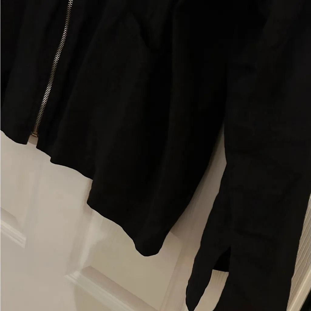 Flax  Black 100% Linen Front Zip Lightweight Jacket Blazer Size Large - Image 8