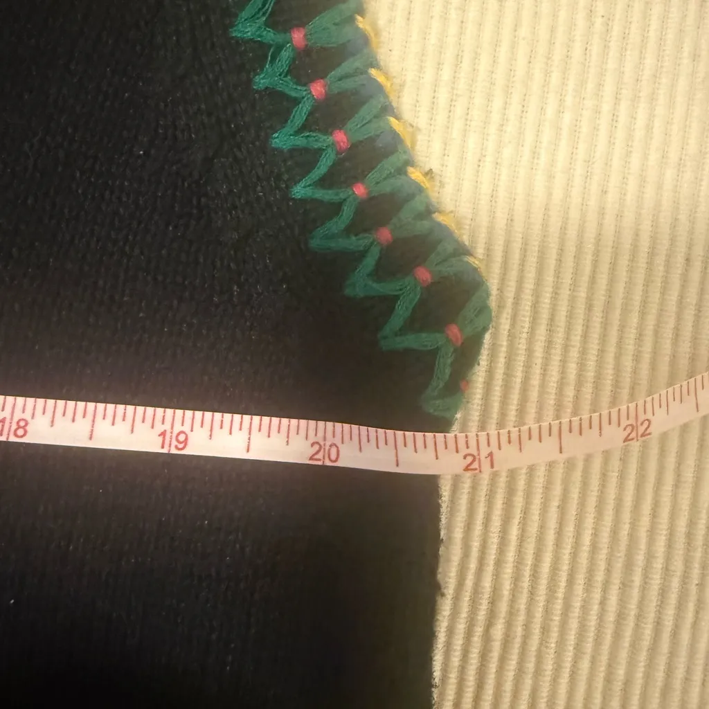 1995 Susan Bristol Vintage Sweater Vest XL Patchwork Embroidered Ramie Cotton - Image 4