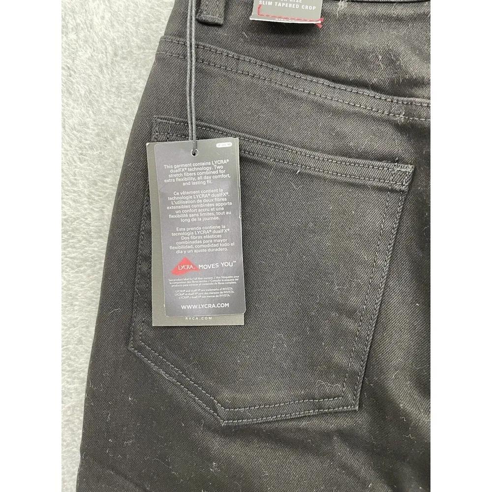 RVCA Women's Black Denim Jeans Size 27 High Rise Slim Tapered Crop Smitten - Image 10