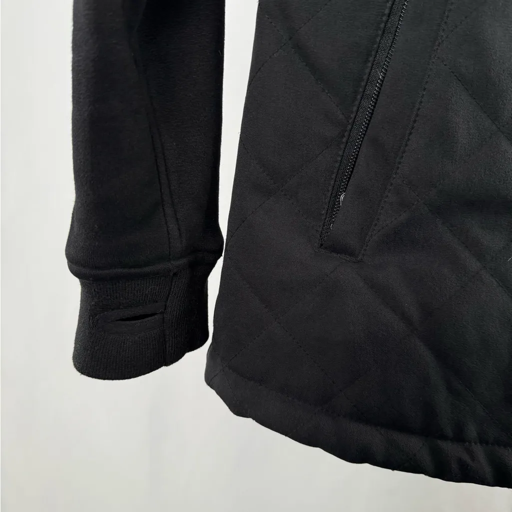 686 Insulated Button Up Quilted Hooded Jacket in Black Size Small - Image 2