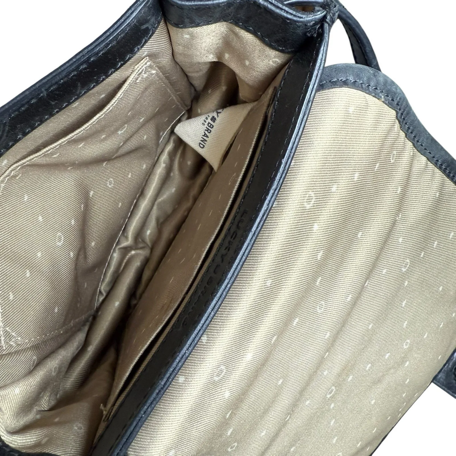 Rare Lucky Brand Mini Crossbody‎ Bag Leather Calf Hair Floral Embossed Micro Y2K - Image 9