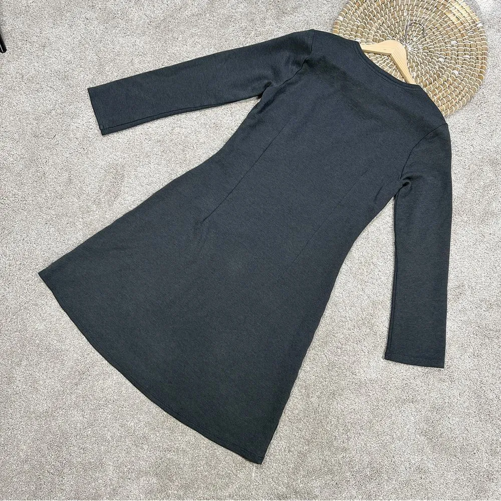 Horny Toad Shift Dress Tencel Gray Long Sleeves Knee Length V-Neck Size M - Image 7