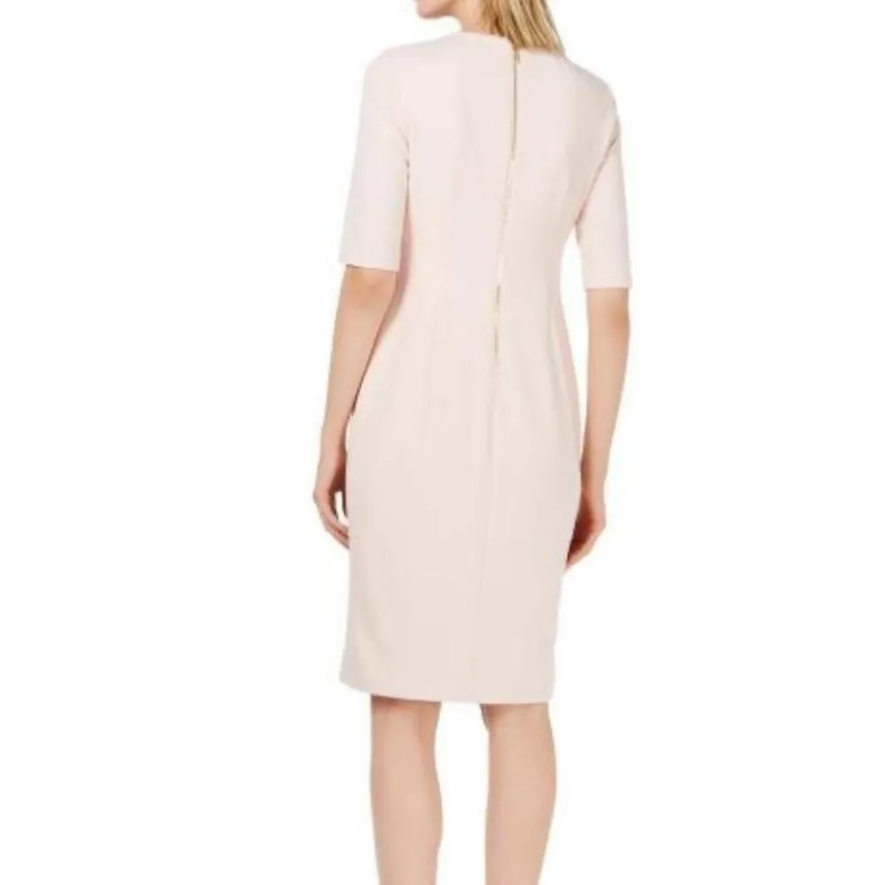 Calvin Klein Women's Pink Surplice V-Neck Half Sleeve Ruffle Cocktail Dress sz 4 - Image 3