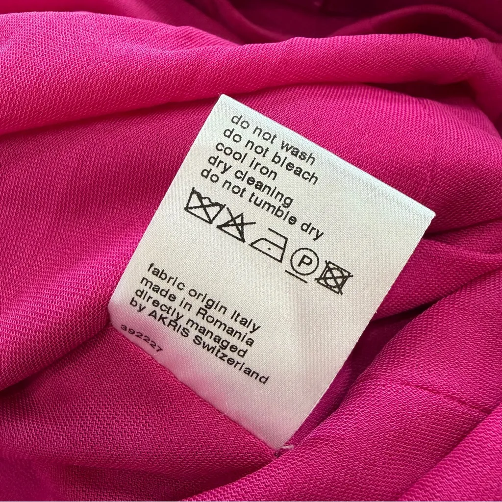 Akris Punto Bateau Neckline Crepe Sheath Dress Size 6 Magenta Pink Designer - Image 16