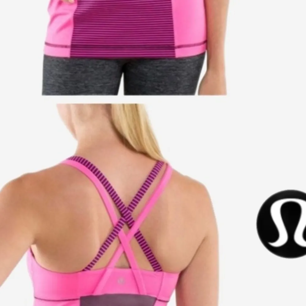 Lululemon Energy Power Luxtreme Strappy *RARE* Yoga Top Sz 4 Pink Raspberry Glo - Image 6