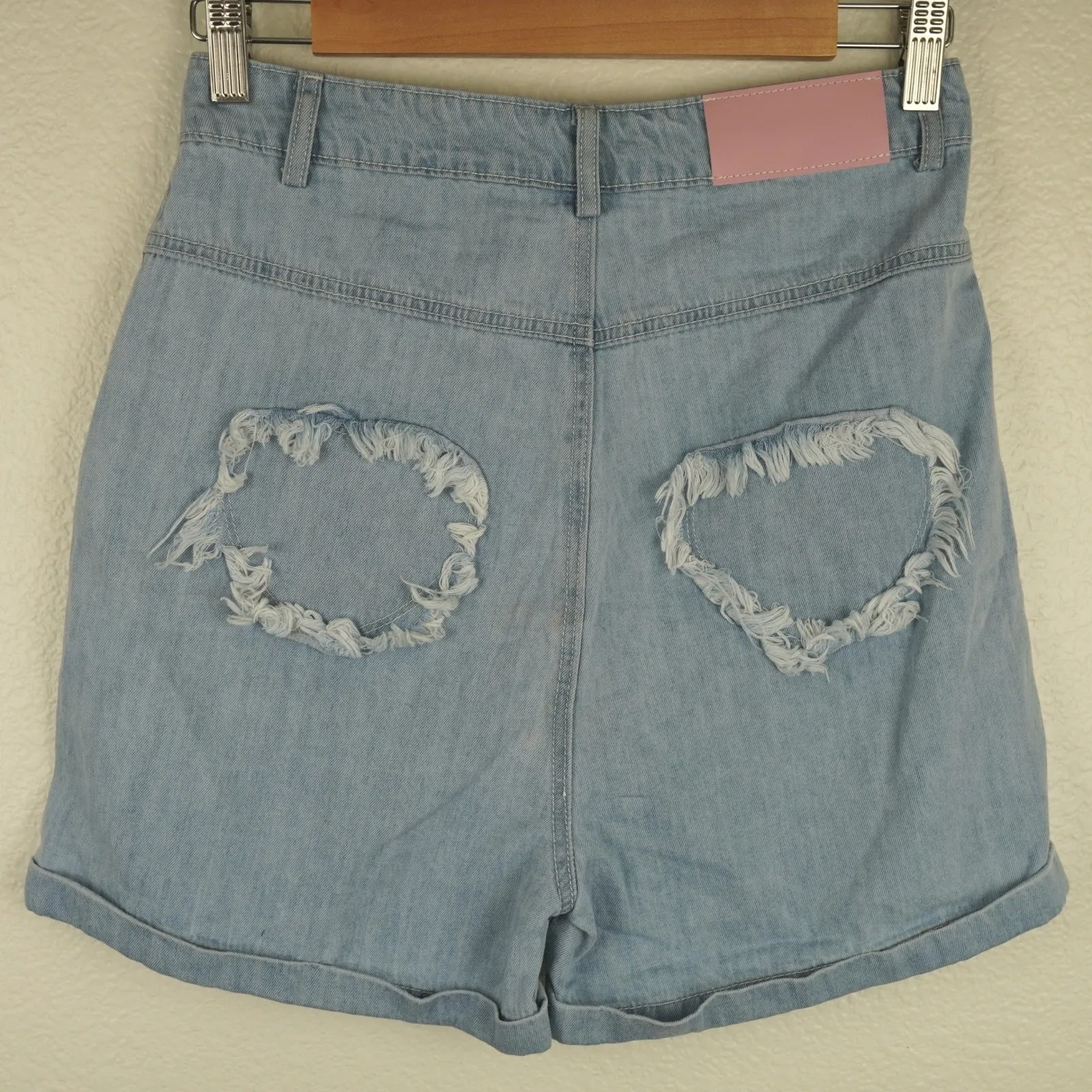 NWT Cider Denim Shorts Womens‎ S High Y2K Ripped Pockets Festival - Image 4