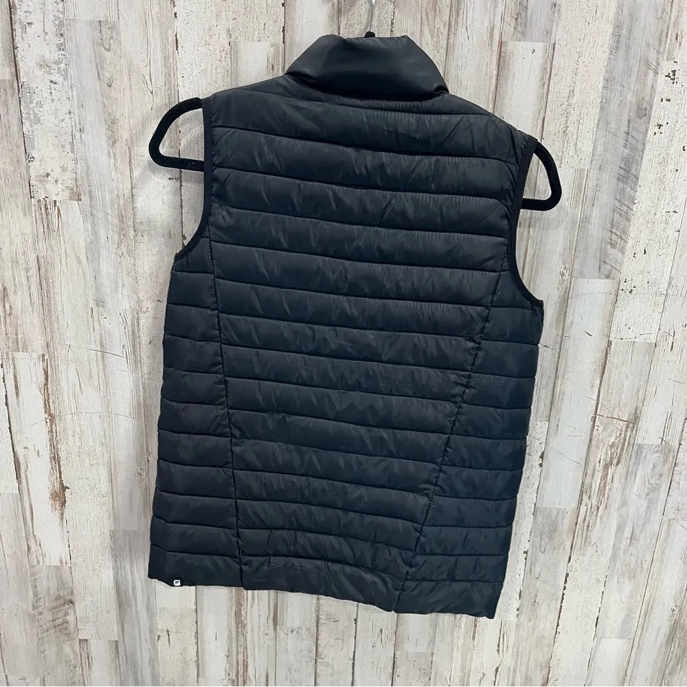Fabletics Puffer Fenway Vest Black Zip Pockets Stand Up Collar - Image 4