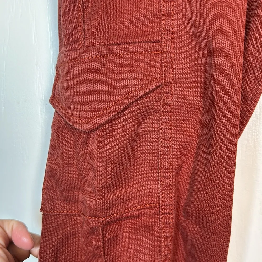 Women's CABI Red Orange Cargo Ankle Pants Size 8 EUC #7859 - Image 3