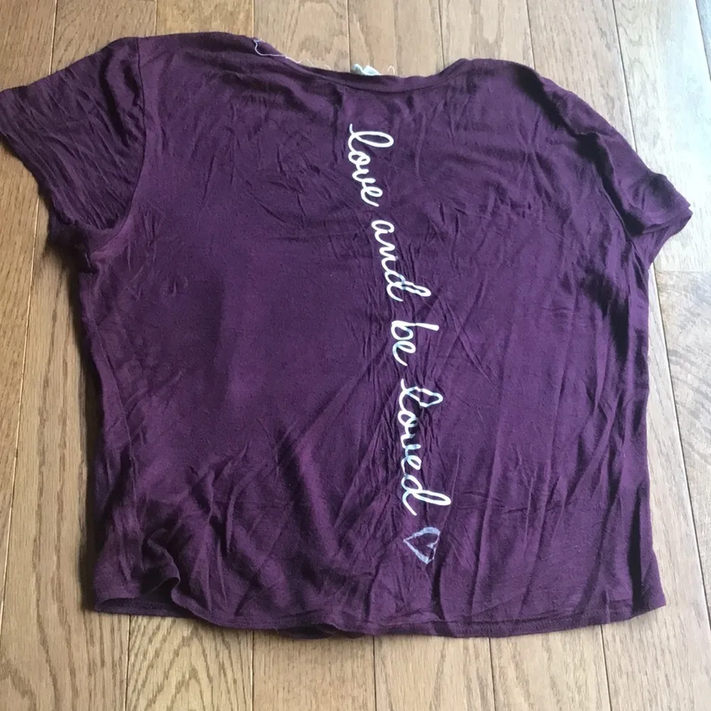 Loved burgundy tie waist tee Red - Image 2