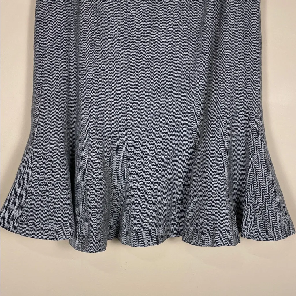 Chaps Petite Women’s Wool Blend Knit Black Gray Fit and Flare Skirt - Image 3