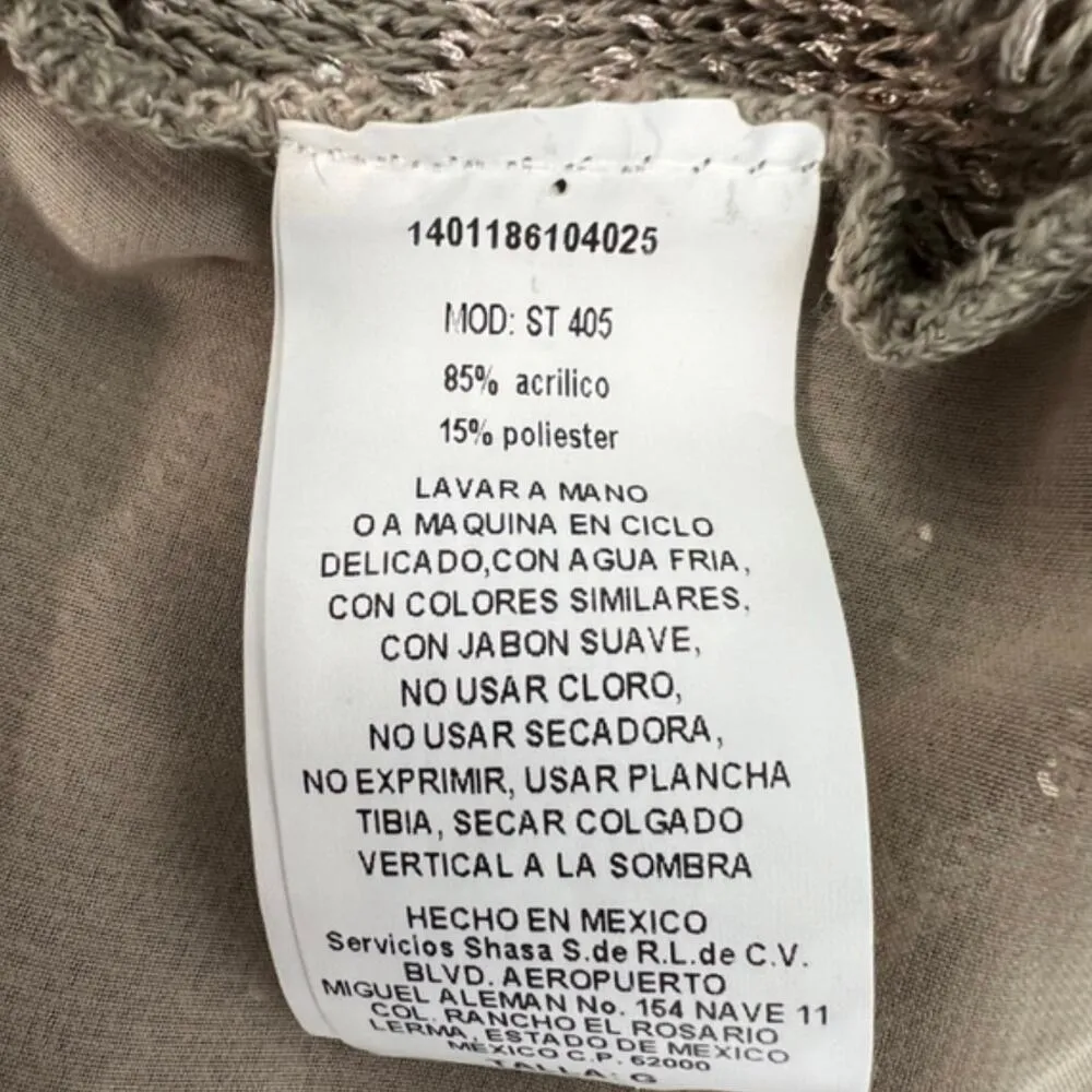 Shasa Sweater Womens Large Y2K Sequin Cut Out Back Party Event Evening Coquette - Image 9