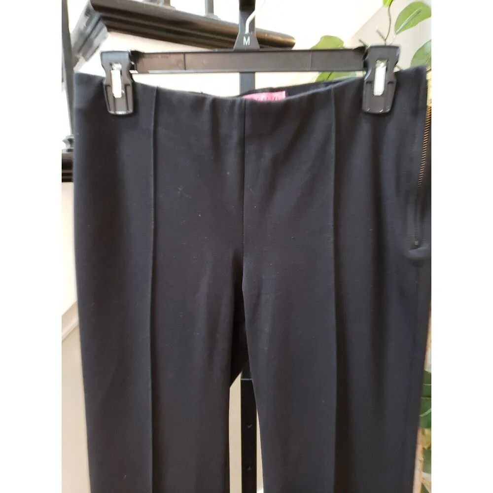 Vilagallo Women's Black Solid Viscose Edoardo Feather Side Zipper Pants 42 L Size L - Image 2